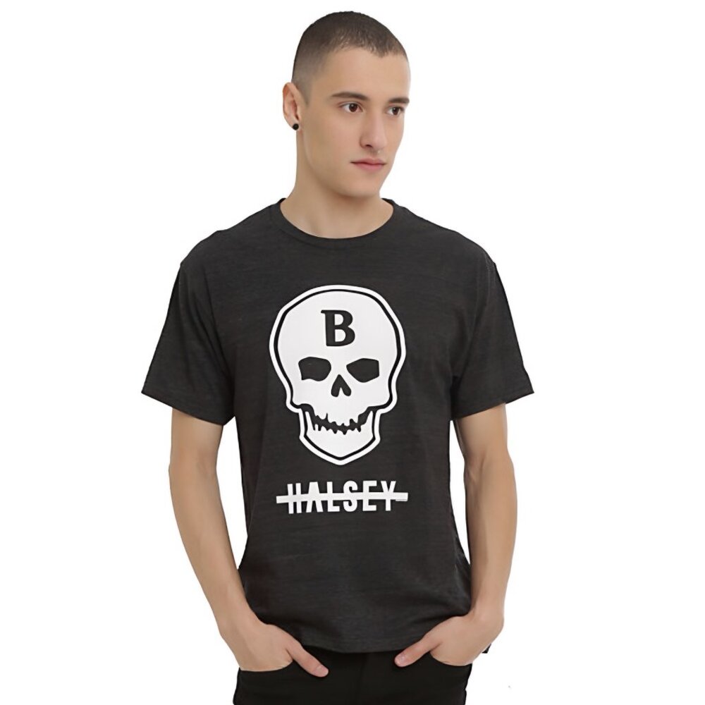 Live Nation ✦ Halsey Badlands Skull Logo Tee ✦ Charcoal Heather Graphic Band NWT